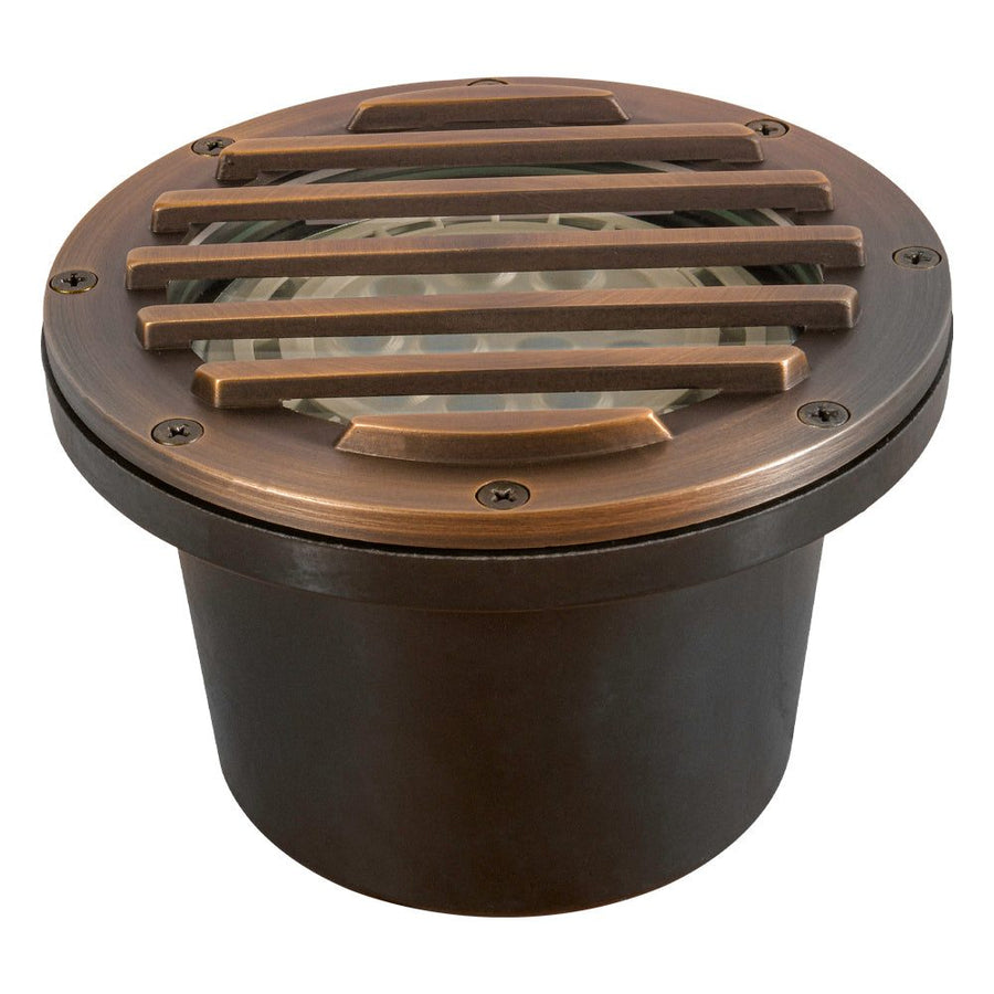 Outdoor Landscape Lighting LED 12V Low Voltage UNB01 Cast Brass In-Ground Well Light | 12V Low Voltage Landscape Light Lamp Ready PAR36 Socket