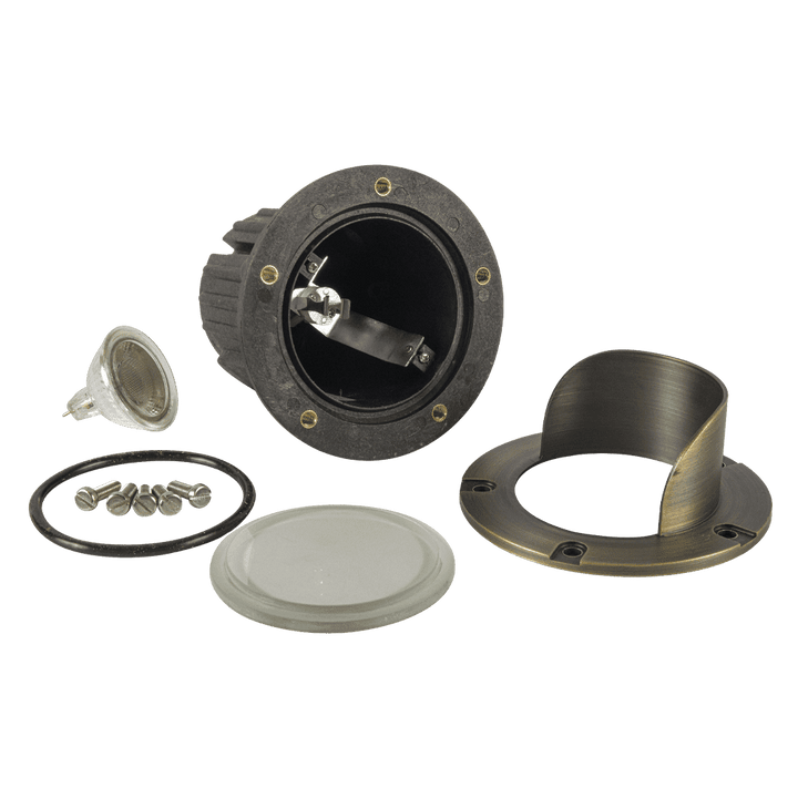 Outdoor Landscape Lighting LED 12V Low Voltage UNB03 4x/8x/12x Package Cast Brass 12V Low Voltage Shielded LED In-ground Well Light IP65 Waterproof with MR16 5W 3000K Bulb