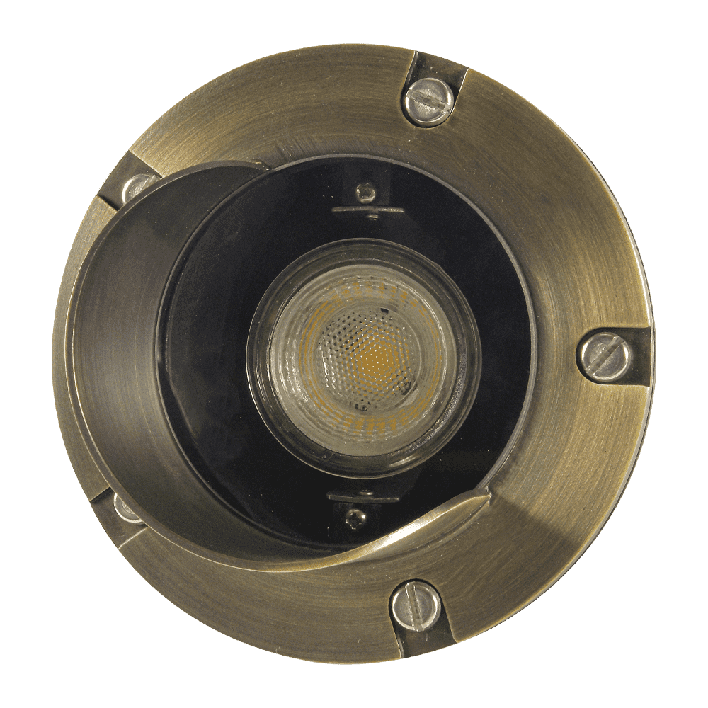 Outdoor Landscape Lighting LED 12V Low Voltage UNB03 4x/8x/12x Package Cast Brass 12V Low Voltage Shielded LED In-ground Well Light IP65 Waterproof with MR16 5W 3000K Bulb