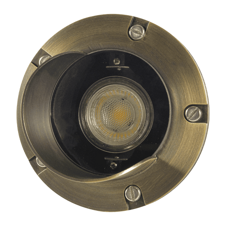 Outdoor Landscape Lighting LED 12V Low Voltage UNB03 4x/8x/12x Package Cast Brass 12V Low Voltage Shielded LED In-ground Well Light IP65 Waterproof with MR16 5W 3000K Bulb