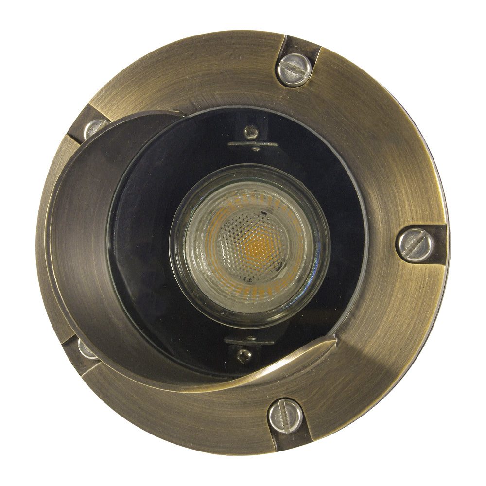 Outdoor Landscape Lighting LED 12V Low Voltage UNB03 Cast Brass In-Ground Well Light | 12V Low Voltage Landscape Light Lamp Ready MR16 Socket
