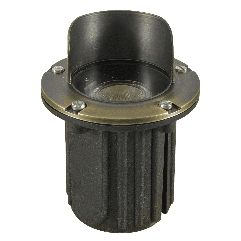 Outdoor Landscape Lighting LED 12V Low Voltage UNB03 4x/8x/12x Package Cast Brass 12V Low Voltage Shielded LED In-ground Well Light IP65 Waterproof with MR16 5W 3000K Bulb