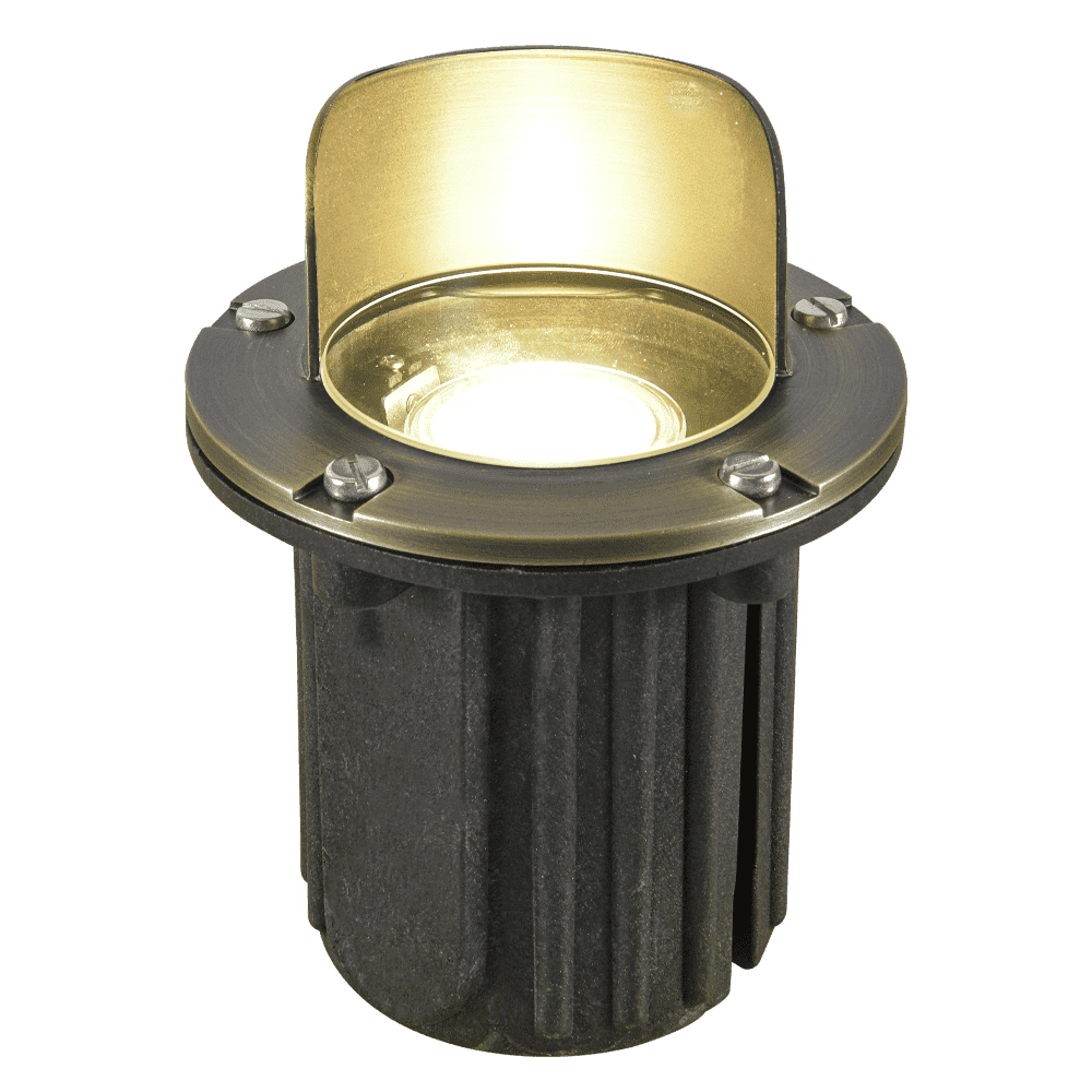 Outdoor Landscape Lighting LED 12V Low Voltage UNB03 4x/8x/12x Package Cast Brass 12V Low Voltage Shielded LED In-ground Well Light IP65 Waterproof with MR16 5W 3000K Bulb