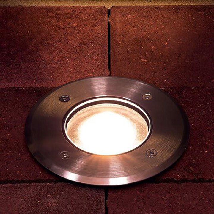 Outdoor Landscape Lighting LED 12V Low Voltage UNS02 Stainless Steel In-Ground Well Light | 12V Low Voltage Landscape Light Lamp Ready MR16 Socket