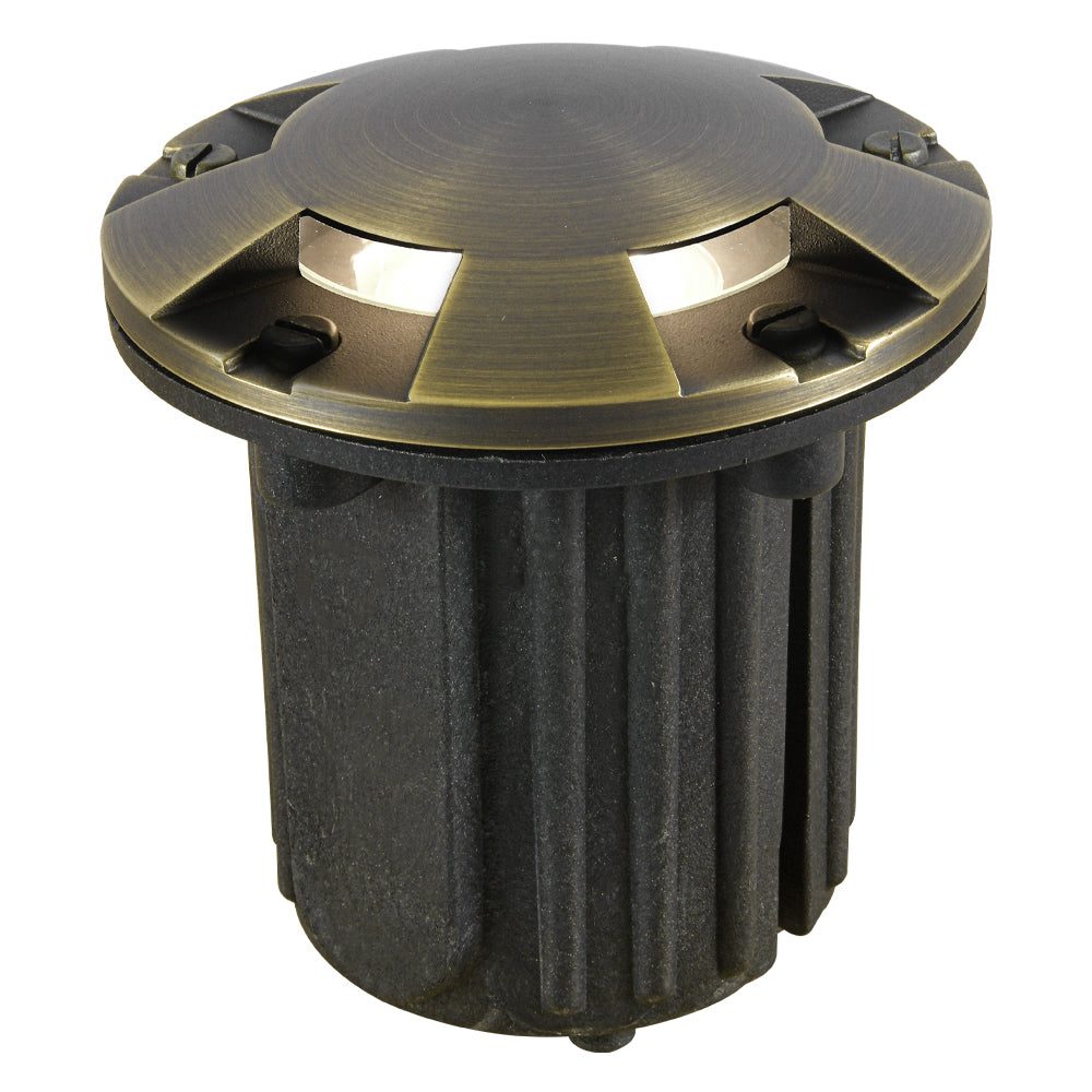 Outdoor Landscape Lighting LED 12V Low Voltage UNB07 Cast Brass In-Ground Well Light | 12V Low Voltage Landscape Light Lamp Ready MR16 Socket