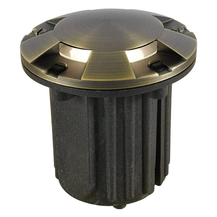 Outdoor Landscape Lighting LED 12V Low Voltage UNB07 Cast Brass In-Ground Well Light | 12V Low Voltage Landscape Light Lamp Ready MR16 Socket