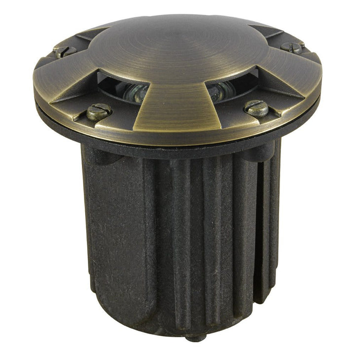 Outdoor Landscape Lighting LED 12V Low Voltage UNB07 Cast Brass In-Ground Well Light | 12V Low Voltage Landscape Light Lamp Ready MR16 Socket Natural Brass