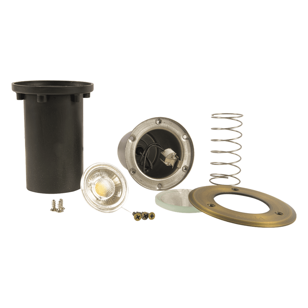 Outdoor Landscape Lighting LED 12V Low Voltage UNB12 Cast Brass In-Ground Well Light | 12V Low Voltage Landscape Light Lamp Ready MR16 Socket
