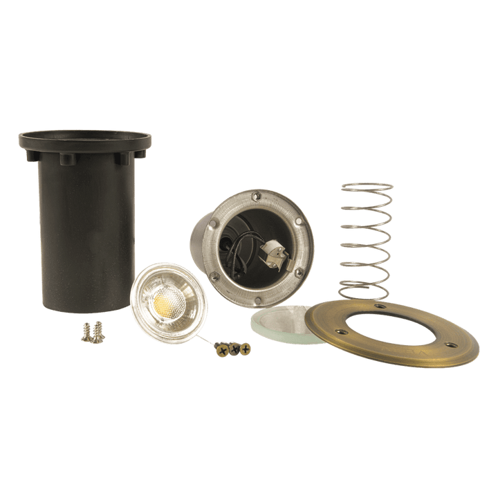 Outdoor Landscape Lighting LED 12V Low Voltage UNB12 Cast Brass In-Ground Well Light | 12V Low Voltage Landscape Light Lamp Ready MR16 Socket
