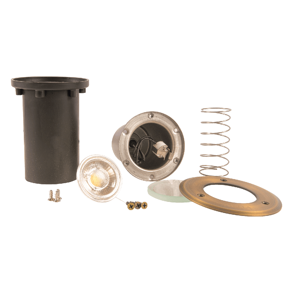 Outdoor Landscape Lighting LED 12V Low Voltage UNB12 4x/8x/12x Package Cast Brass 12V Low Voltage Round LED In-ground Well Light IP65 Waterproof with MR16 5W 3000K Bulb