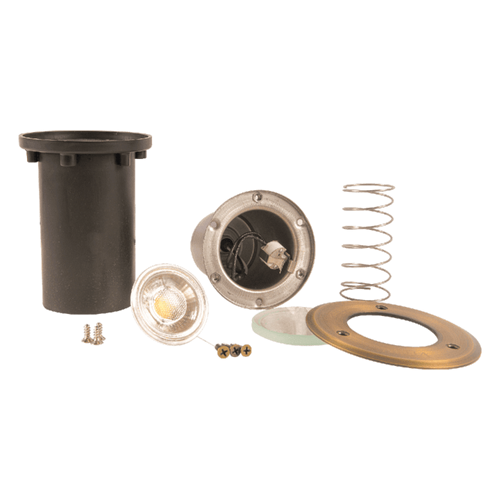 Outdoor Landscape Lighting LED 12V Low Voltage UNB12 4x/8x/12x Package Cast Brass 12V Low Voltage Round LED In-ground Well Light IP65 Waterproof with MR16 5W 3000K Bulb
