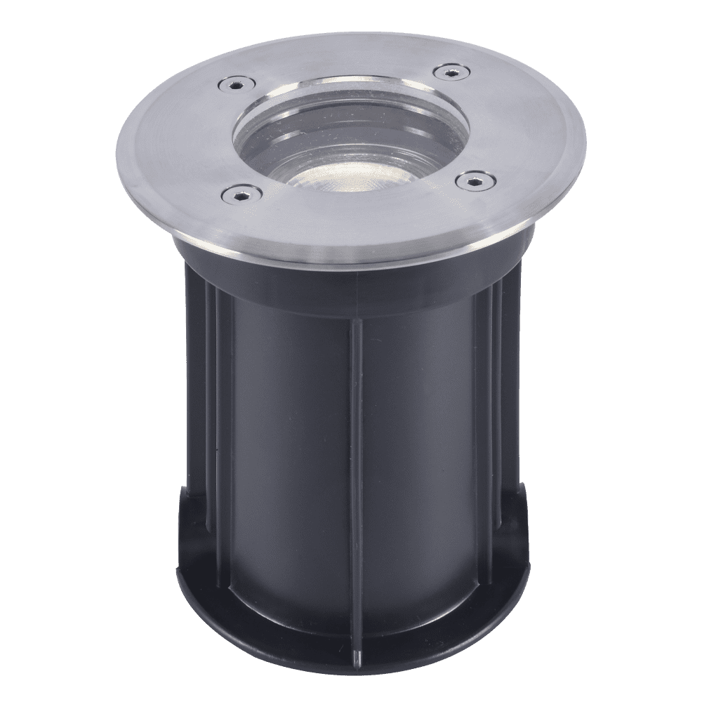 Outdoor Landscape Lighting LED 12V Low Voltage UNS02 Stainless Steel In-Ground Well Light | 12V Low Voltage Landscape Light Lamp Ready MR16 Socket Stainless Steel