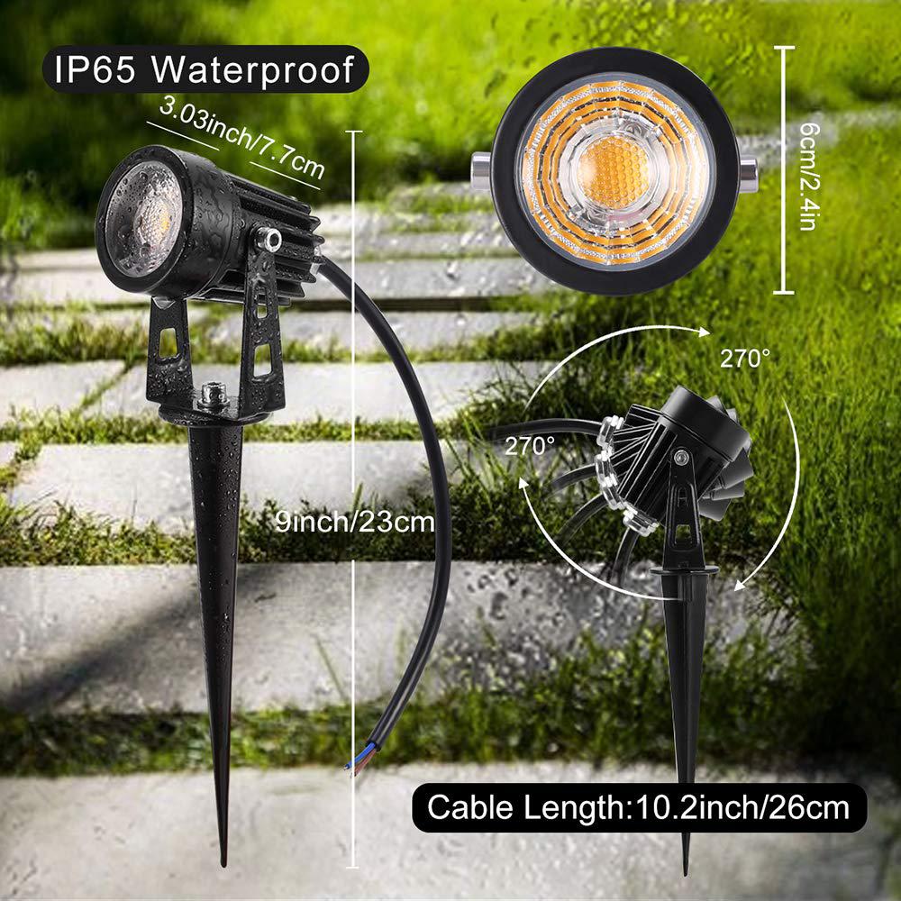 Outdoor Landscape Lighting LED 12V Low Voltage CD43 Cast Aluminum Spotlight | 5W 3000K Warm White Integrated LED 12V Low Voltage Landscape Light