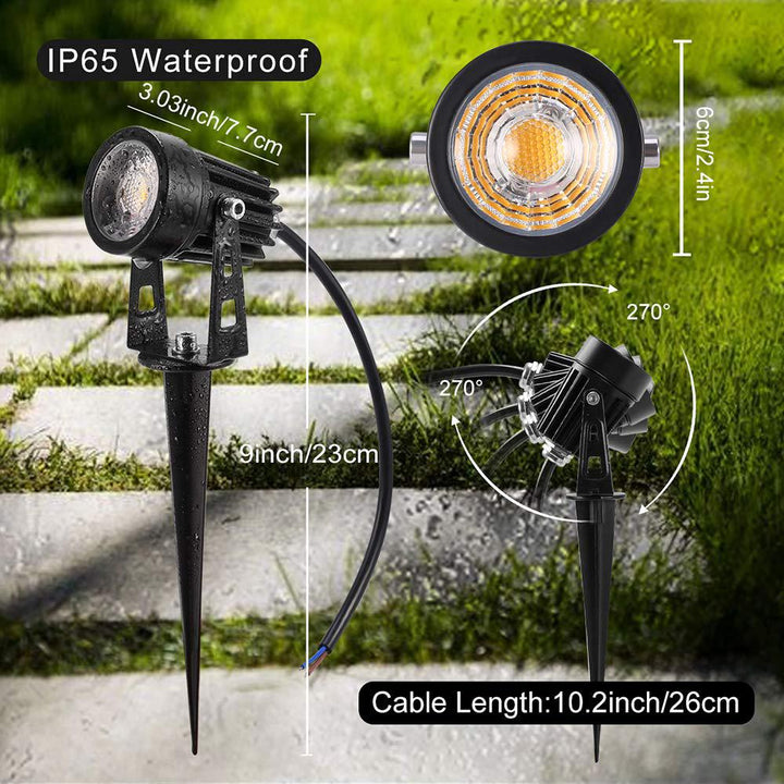 Outdoor Landscape Lighting LED 12V Low Voltage CD43 Cast Aluminum Spotlight | 5W 3000K Warm White Integrated LED 12V Low Voltage Landscape Light