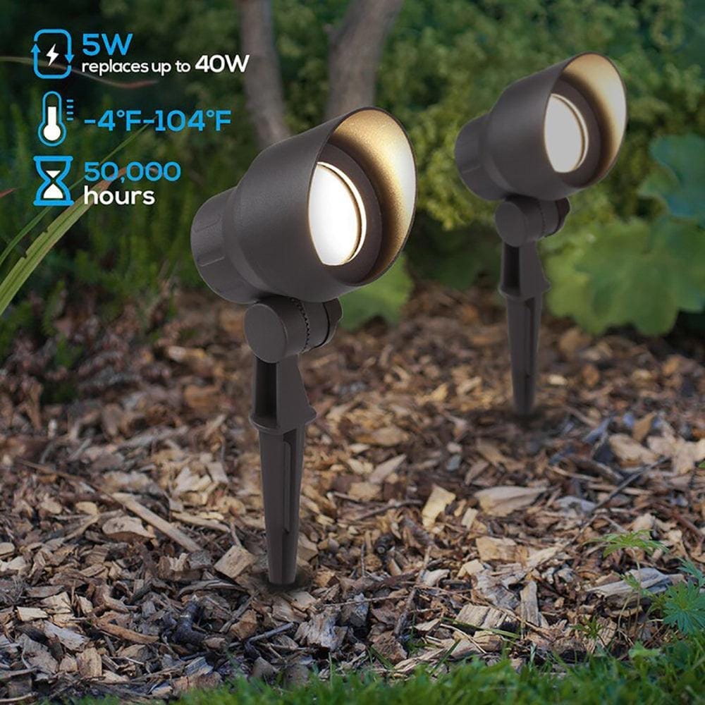 Outdoor Landscape Lighting LED 12V Low Voltage CD45 4x/8x/12x Package 12V Low Voltage Black 3000K Warm White Integrated LED Directional Up Light Outdoor Aluminum Spotlight