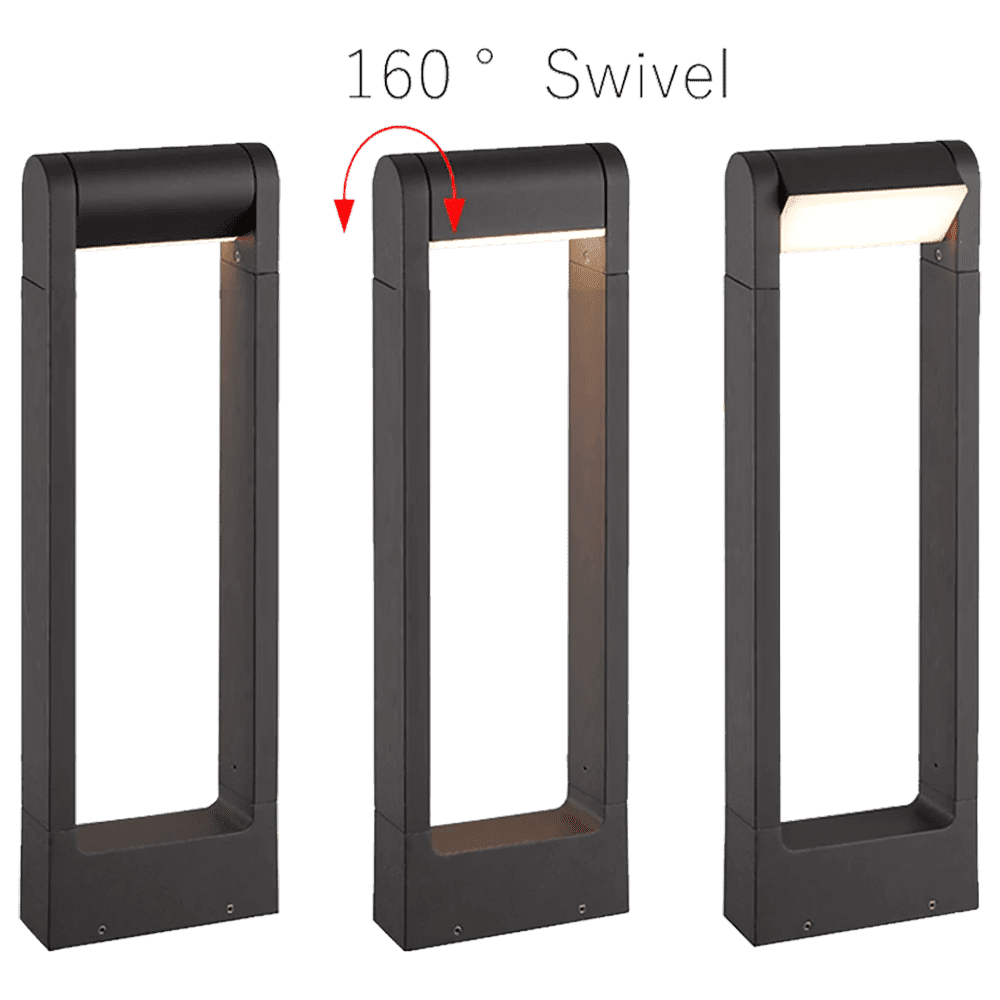 Outdoor Landscape Lighting LED 12V Low Voltage CDPA56 4x/8x/12x Package 8W 12V Low Voltage LED Rectangular Adjustable Bollard Landscape Aluminum Pathway Lighting