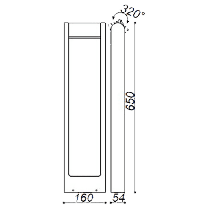 Outdoor Landscape Lighting LED 12V Low Voltage CDPA56 4x/8x/12x Package 8W 12V Low Voltage LED Rectangular Adjustable Bollard Landscape Aluminum Pathway Lighting
