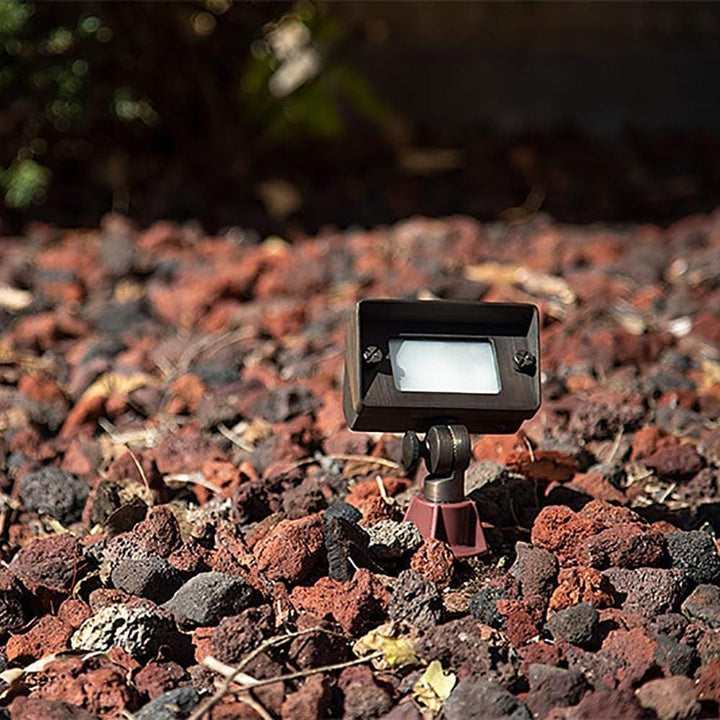 Outdoor Landscape Lighting LED 12V Low Voltage FPB01 4x/8x/12x Package Brass Rectangular LED Directional Floodlight Adjustable Lighting with G4 3W 3000K Bulb