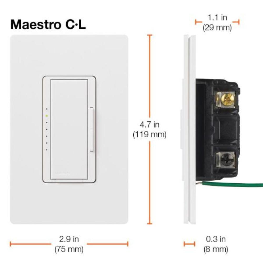 Outdoor Landscape Lighting LED 12V Low Voltage Lutron Maestro C.L Digital Dimmer Multi-Location Switch Kit, White