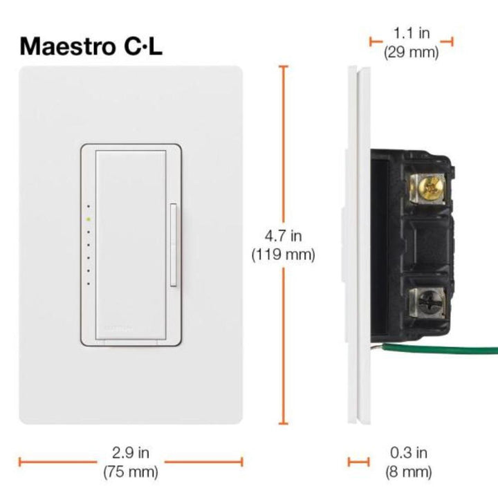 Outdoor Landscape Lighting LED 12V Low Voltage Lutron Maestro C.L Digital Dimmer Multi-Location Switch Kit, White