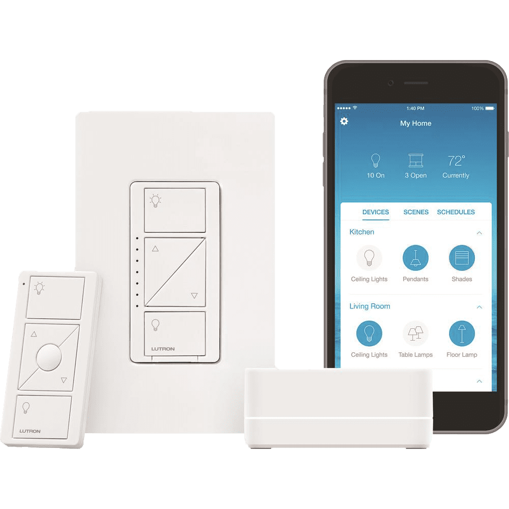 Outdoor Landscape Lighting LED 12V Low Voltage Lutron Caseta Wireless Smart Lighting Dimmer Switch with Smart Bridge Starter Kit
