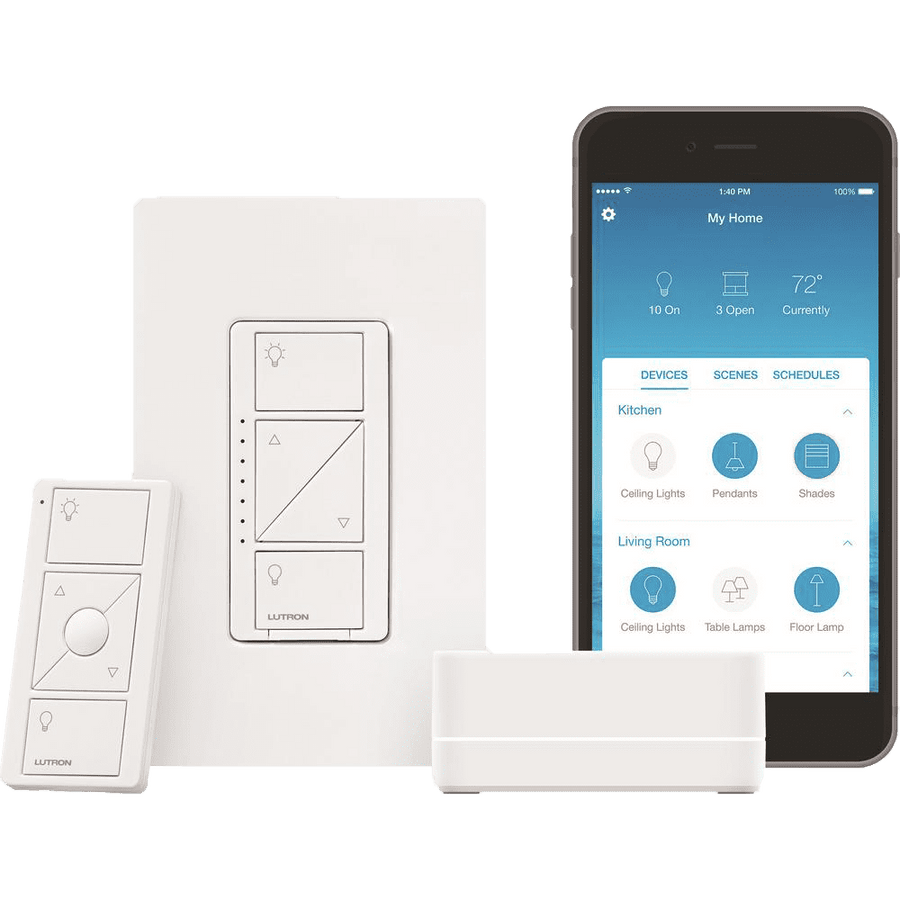 Outdoor Landscape Lighting LED 12V Low Voltage Lutron Caseta Wireless Smart Lighting Dimmer Switch with Smart Bridge Starter Kit