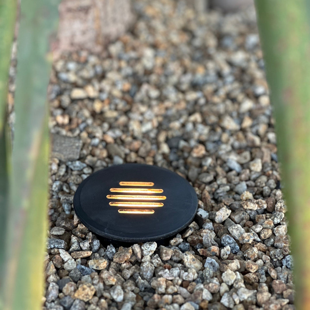 Outdoor Landscape Lighting LED 12V Low Voltage UNBP02 Stelvio Cast Brass In-Ground Well Light Low Voltage Landscape Lighting