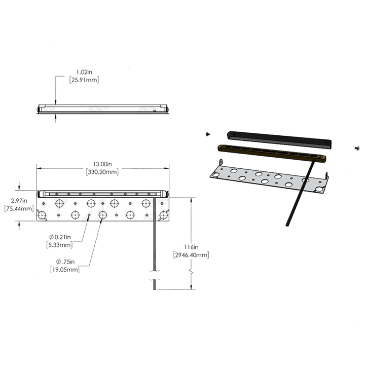 Outdoor Landscape Lighting LED 12V Low Voltage STB06 Cast Aluminum Hardscape Light | 3W 2700K or 3000K Warm White 13" Integrated LED 12V Low Voltage Landscape Light