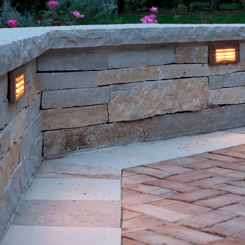 Outdoor Landscape Lighting LED 12V Low Voltage STB07 Cast Brass 4.5" Step Light | 2W 3000K Warm White Integrated LED 12V Low Voltage Landscape Light