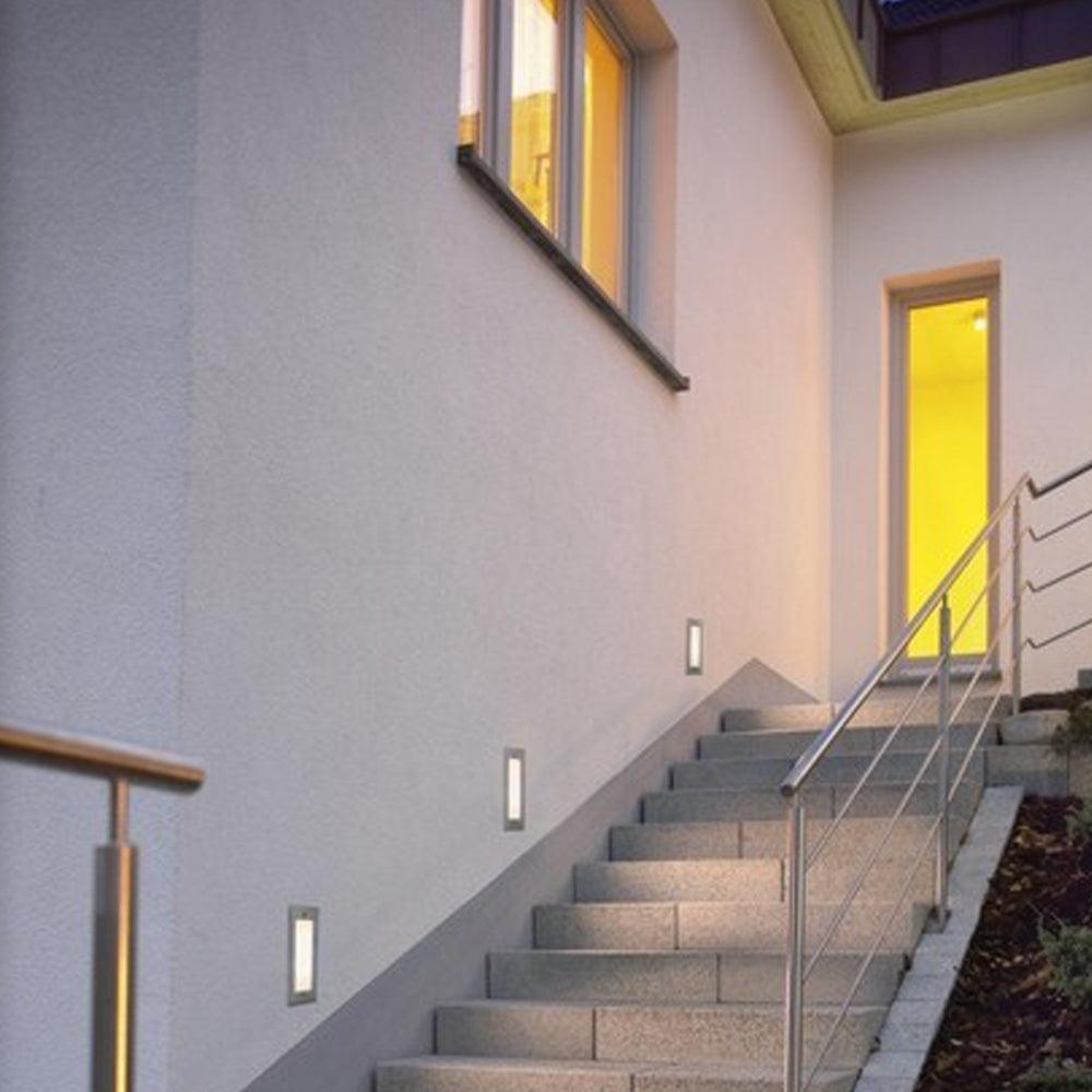 Outdoor Landscape Lighting LED 12V Low Voltage STS02 4x/8x/12x Package Outdoor Recessed Brick Wall Light 12V Low Voltage 3W 3000K Warm White Integrated LED Step/ Stair Lighting Fixture