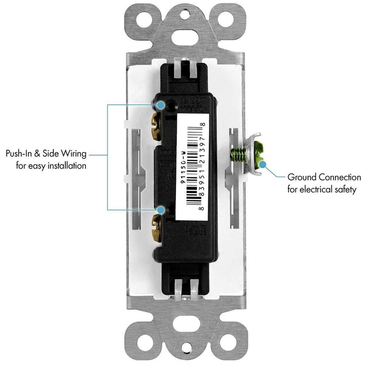 Outdoor Landscape Lighting LED 12V Low Voltage USE Momentary Contact Decorator Switch Single Pole 15A 120-277V - White