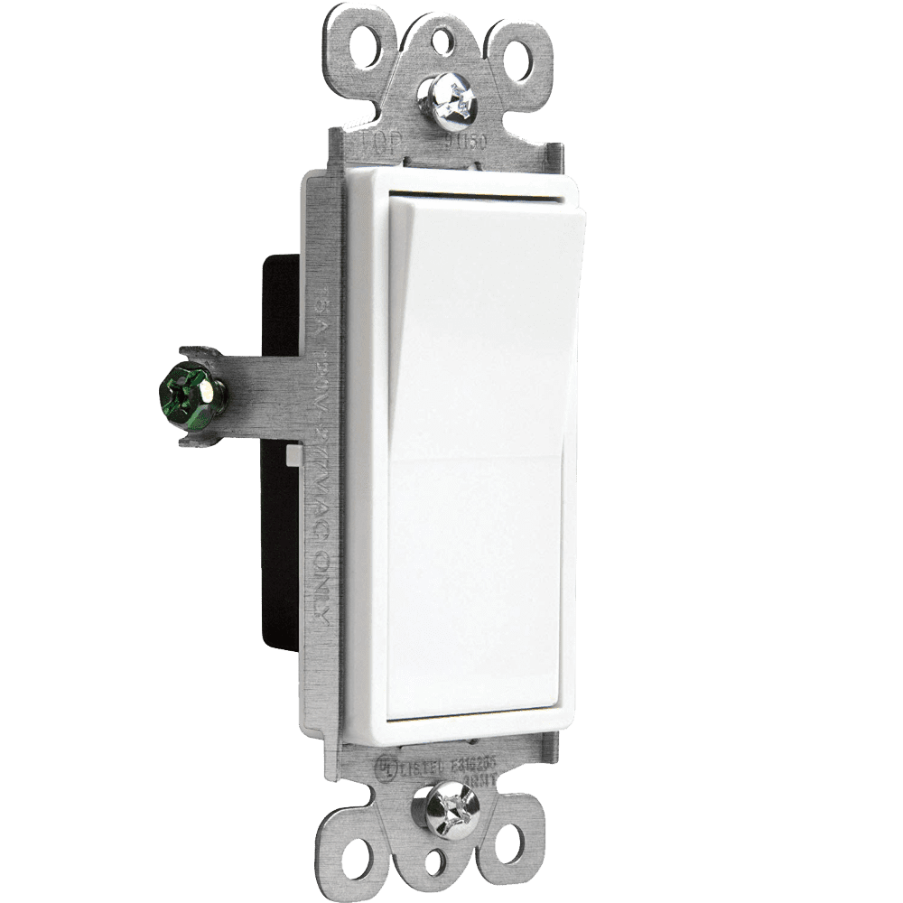 Outdoor Landscape Lighting LED 12V Low Voltage USE Momentary Contact Decorator Switch Single Pole 15A 120-277V - White