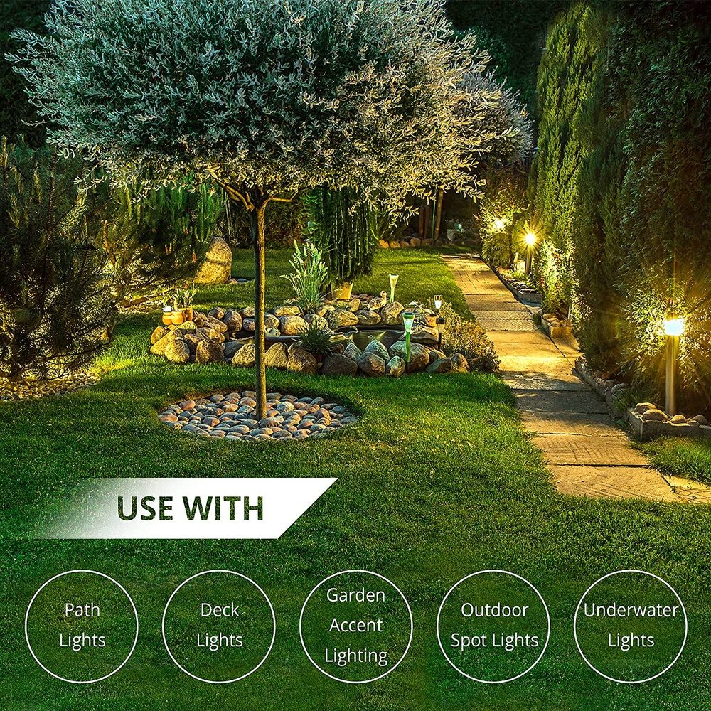 Outdoor Landscape Lighting LED 12V Low Voltage 12/2 Copper Low Voltage Landscape Lighting Wire – Direct Burial Cable for Outdoor Path, Spot & Garden Lights